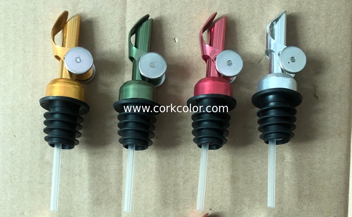2022 Popular Weighted Pourer 12cm Self Closing Spout, 4 Colors Available Siver/Gold/Red/Green