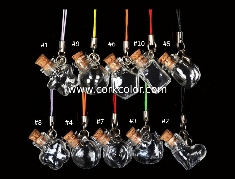 Mini Irregular Vials/ Clear Glass Jars Bottles with Cork Stoppers for Arts & Crafts, Projects, Decoration