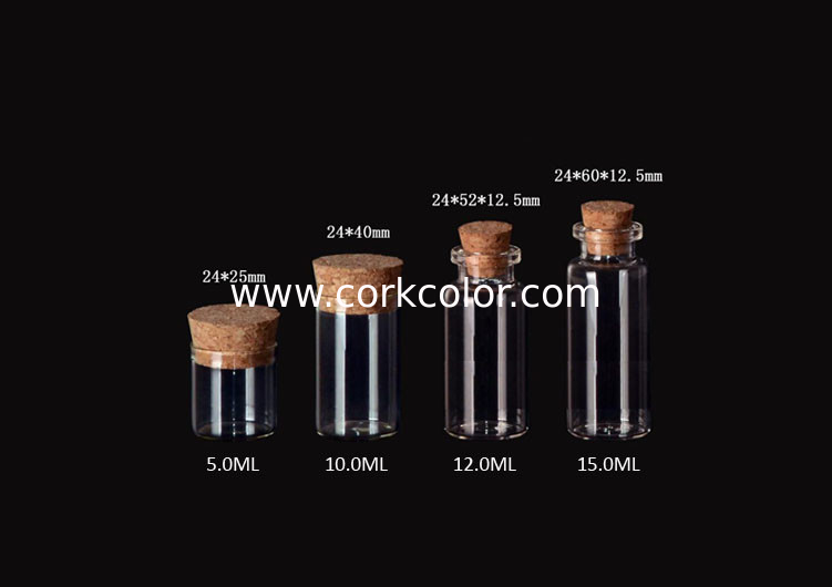 24mm 2017 Wholesale Glass Jars Bottles with Cork Lid, Glass Bottles for Storage, Good Quality and Competitive Price