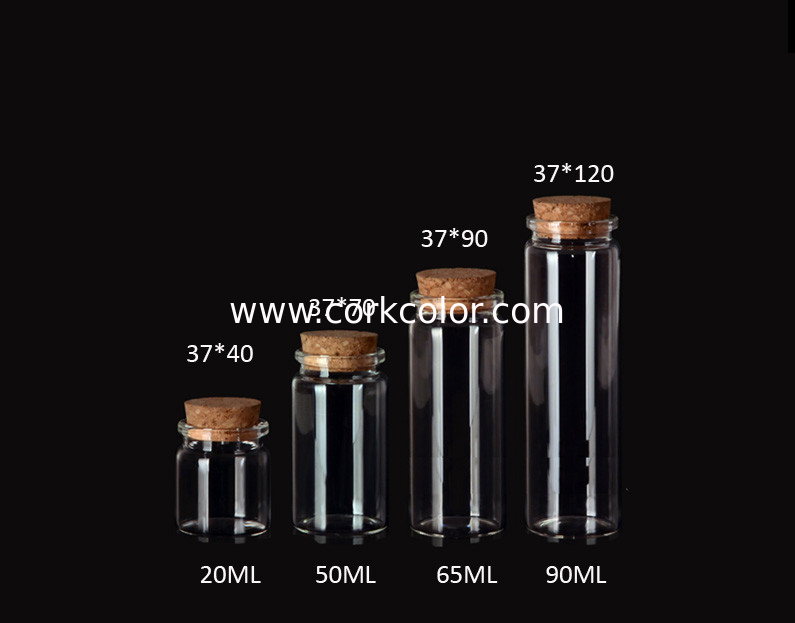30mm Competitive Price Glass Jars Bottles with Cork lid, Glass Bottles for Storage, Decoration