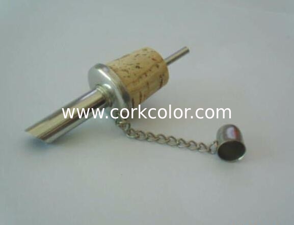 Hot Stainless Steel Cork Olive Oil Bottle Pourer with Metal Cap, Good Quality and Competitive Price