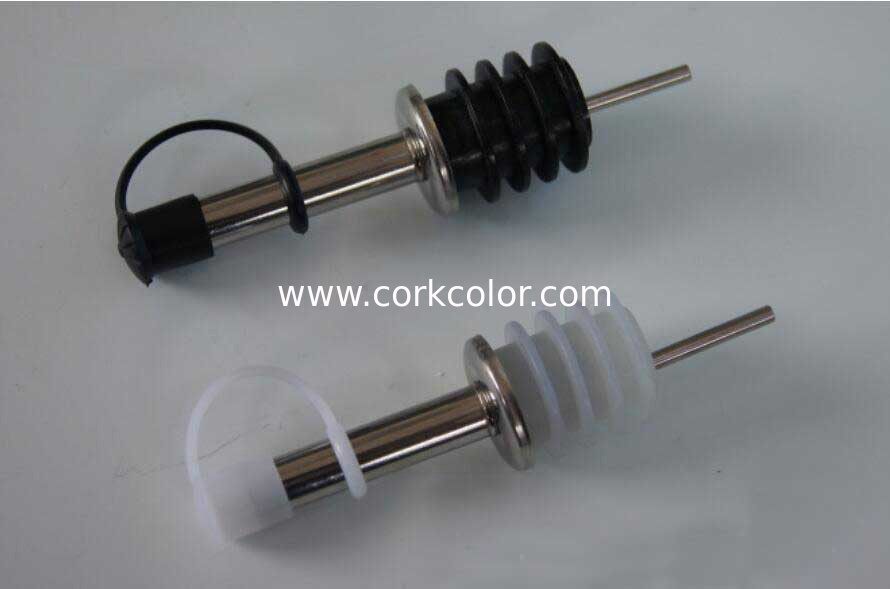 Promotional Stainless Steel Pourer for Olive Oil Bottle with Plastic White or Black Cap