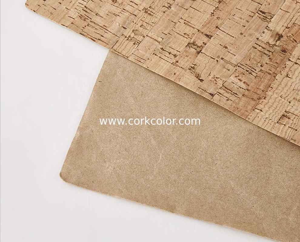 High Quality and Soft Cork Leather with Natural Cork Veneer and PU Backing for Bag, Sofa, Wall Decoration