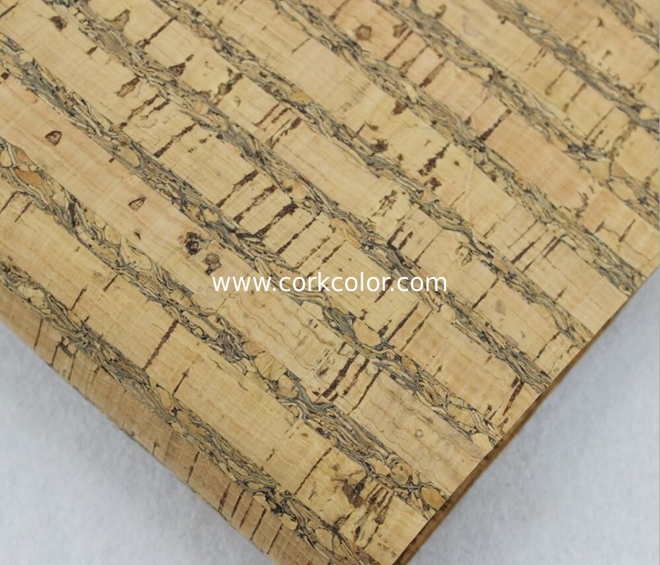 Factory Price 1.4m Width Square Texture Cork Fabric in Nature Color for Wallet Making