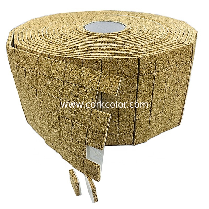 Factory Wholesale 25*25*5+1MM Cork Pads with Static Foam Backing for Protecting Glass by Rolls