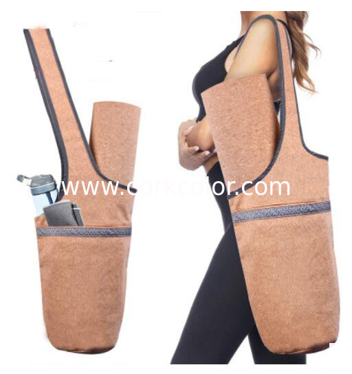 Factory Wholesale 35''x13.5'' Large Capacity Casual Look Cork Yoga Mat Fitness Shoulder Bag