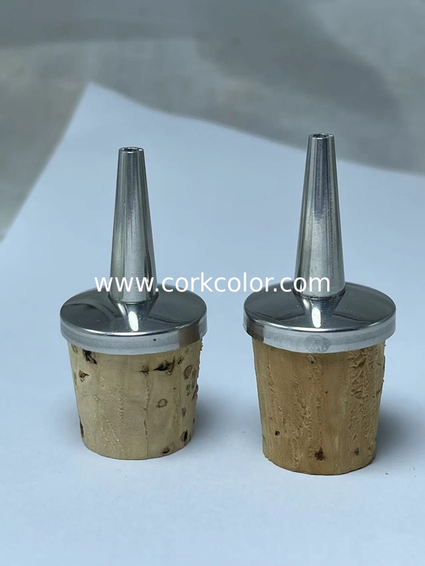 Factory Wholesale Stainless Steel Dasher Top with Cork Stopper for 20mm Ceramic/Glass Bottle