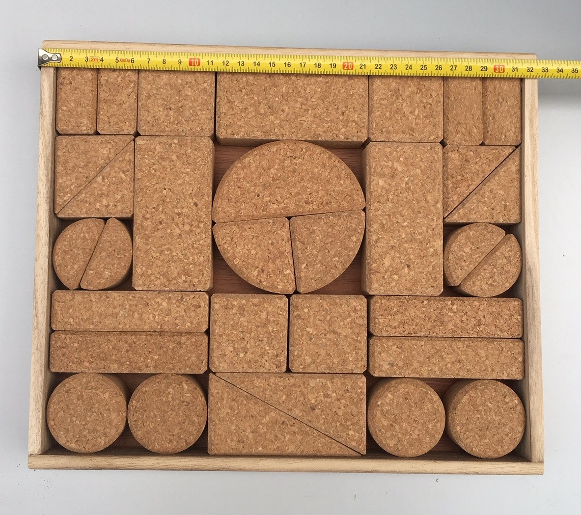 Hot Sale 32PCS/55PCS Nature Cork Toy Block Set, Customized Size
