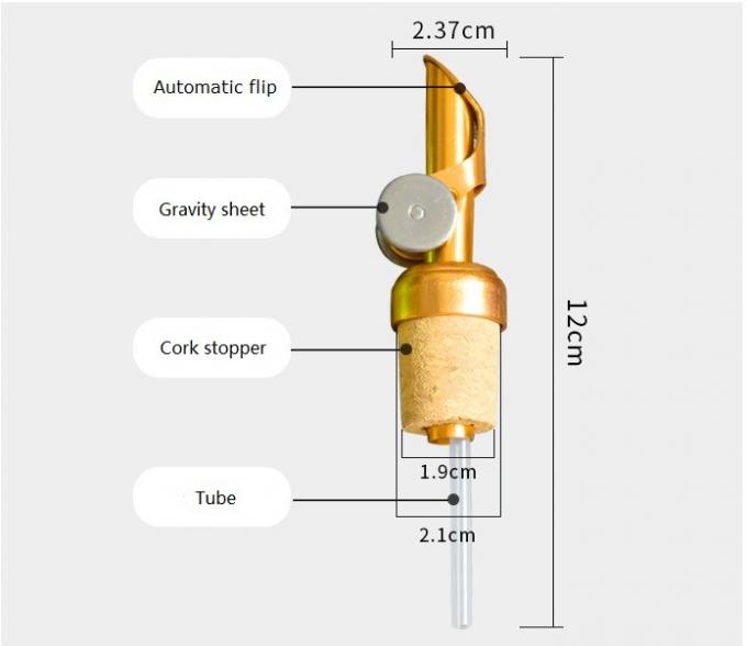 2022 Popular Weighted Pourer 12cm Self Closing Spout, 4 Colors Available Siver/Gold/Red/Green